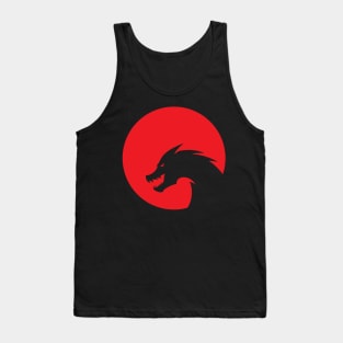 Dragon Head Silhouette Red Gradient Color Tank Top